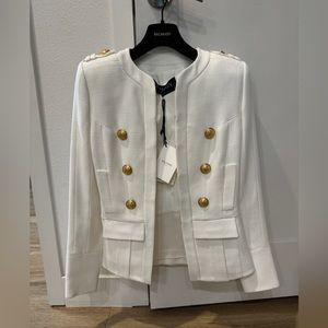 Balmain: blazer jacket with gold buttons & epaulettes - 34